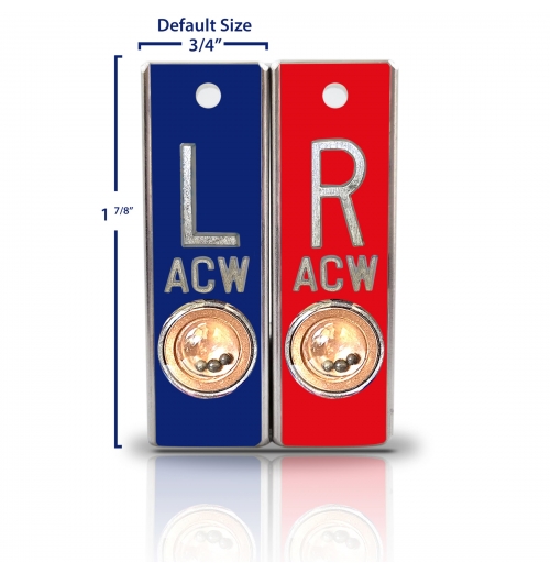 Aluminum Position Indicator X Ray Markers, Red & Blue